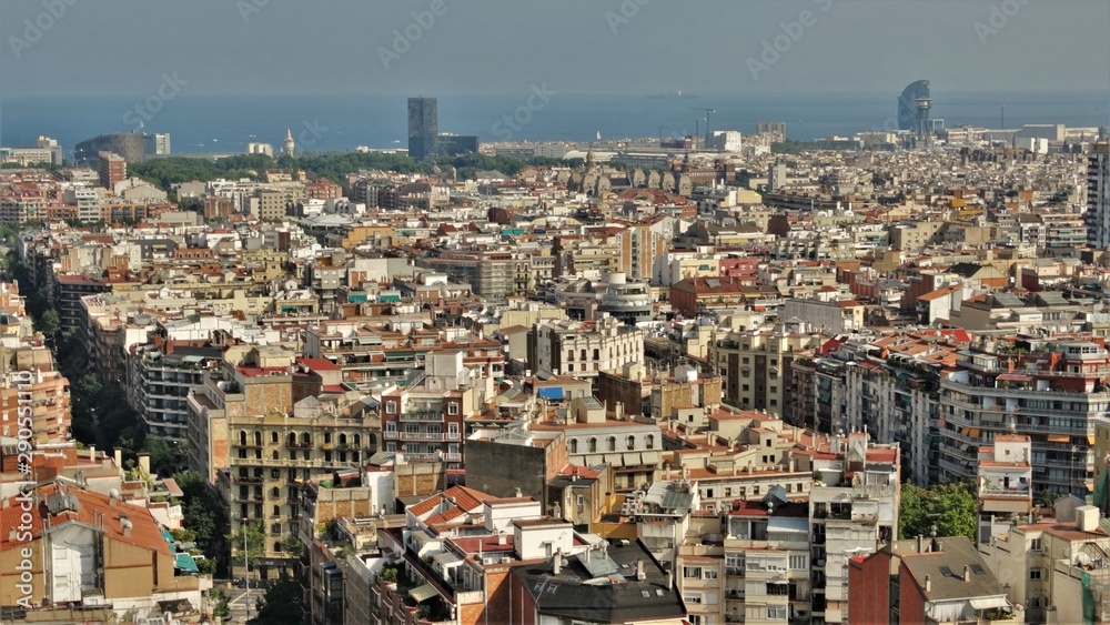 Barcelona City landscape view