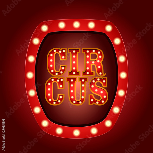 Circus light poster with a barrel - Vector