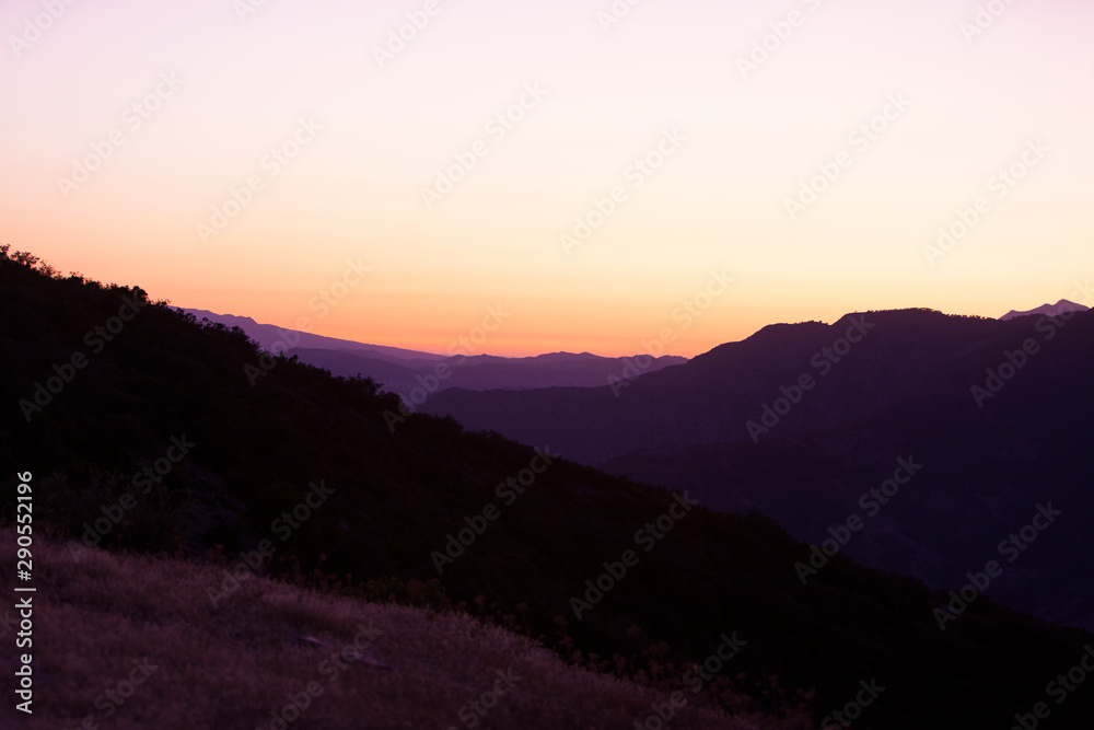 Obraz premium Summer sunset over taberrant mountains .Beautiful sunset. Landscape Mountains.