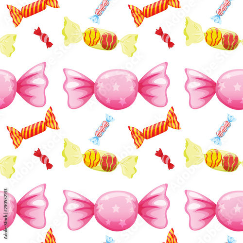 Seamless pattern tile cartoon with candy