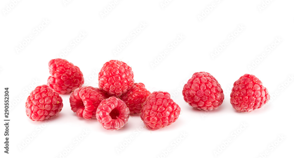 Raspberries On A White Background. Macro Raspberries On A White Background. Macro