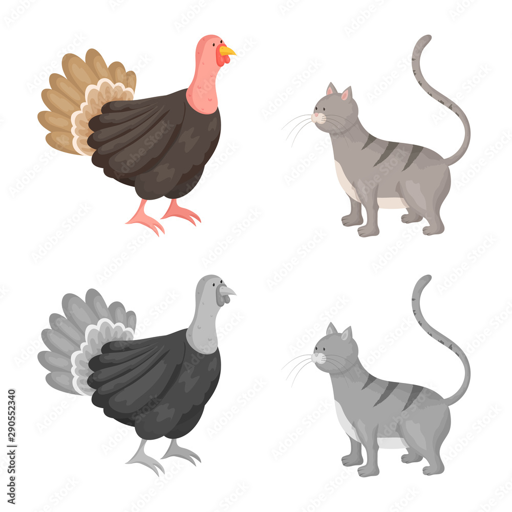 Obraz premium Vector illustration of breeding and kitchen logo. Set of breeding and organic stock symbol for web.