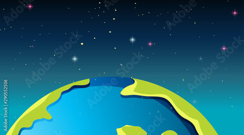 Earth in space scene