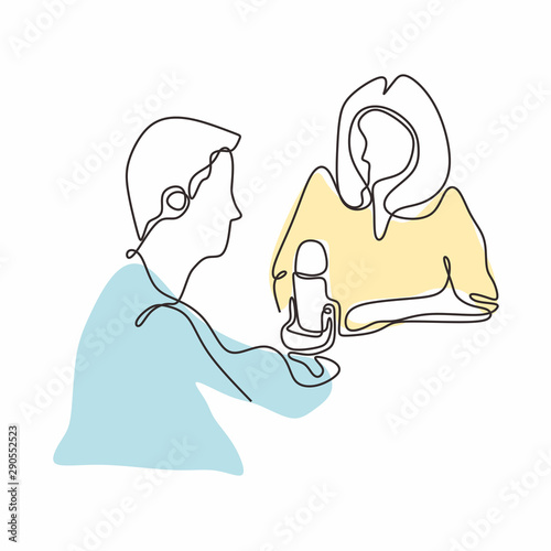 one continuous line drawing...