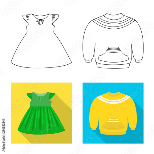 Isolated object of fashion and garment icon. Set of fashion and cotton vector icon for stock.