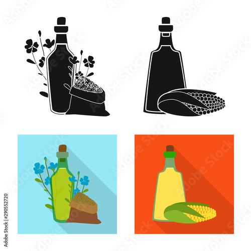 Isolated object of healthy and vegetable sign. Collection of healthy and agriculture stock symbol for web.