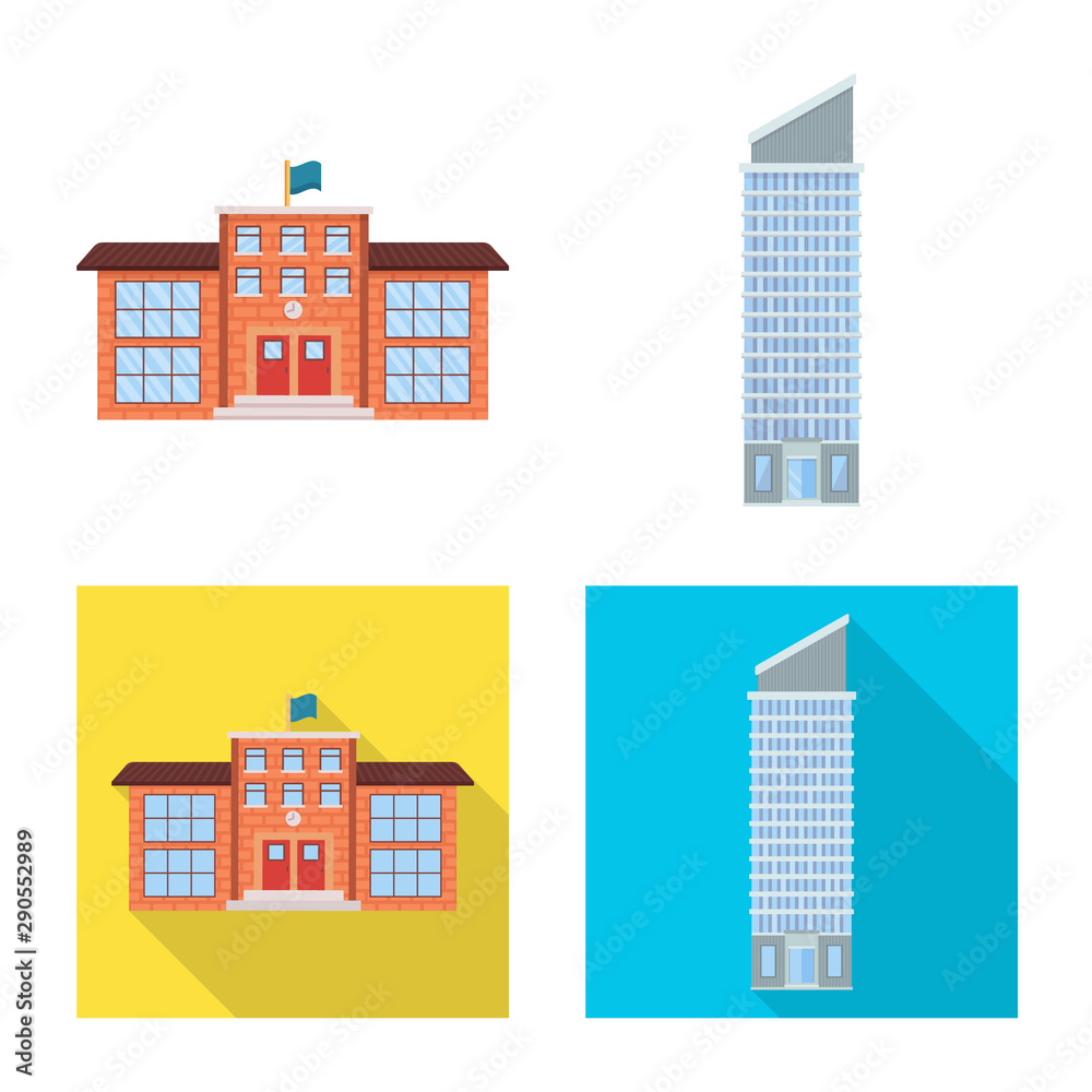 Vector design of municipal and center symbol. Collection of municipal and estate vector icon for stock.
