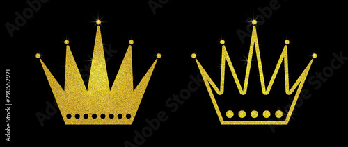 Gold glitter crown set iers set of king crowns