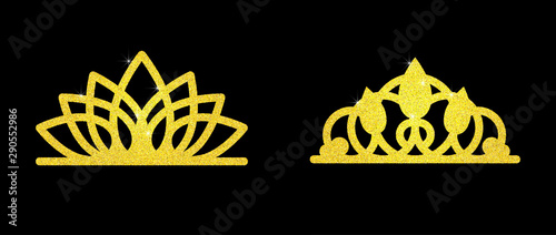 Gold glitter crown set iers set of king crowns photo