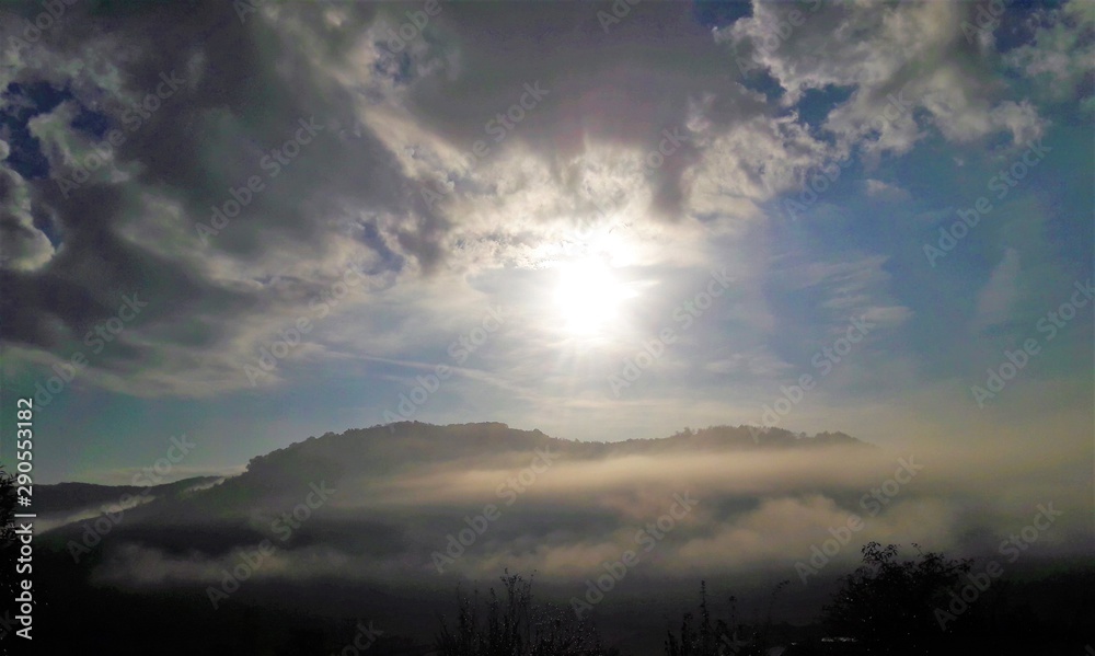 sunrise in the clouds