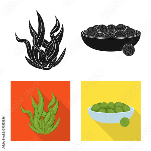 Vector illustration of protein and sea icon. Set of protein and natural stock vector illustration.