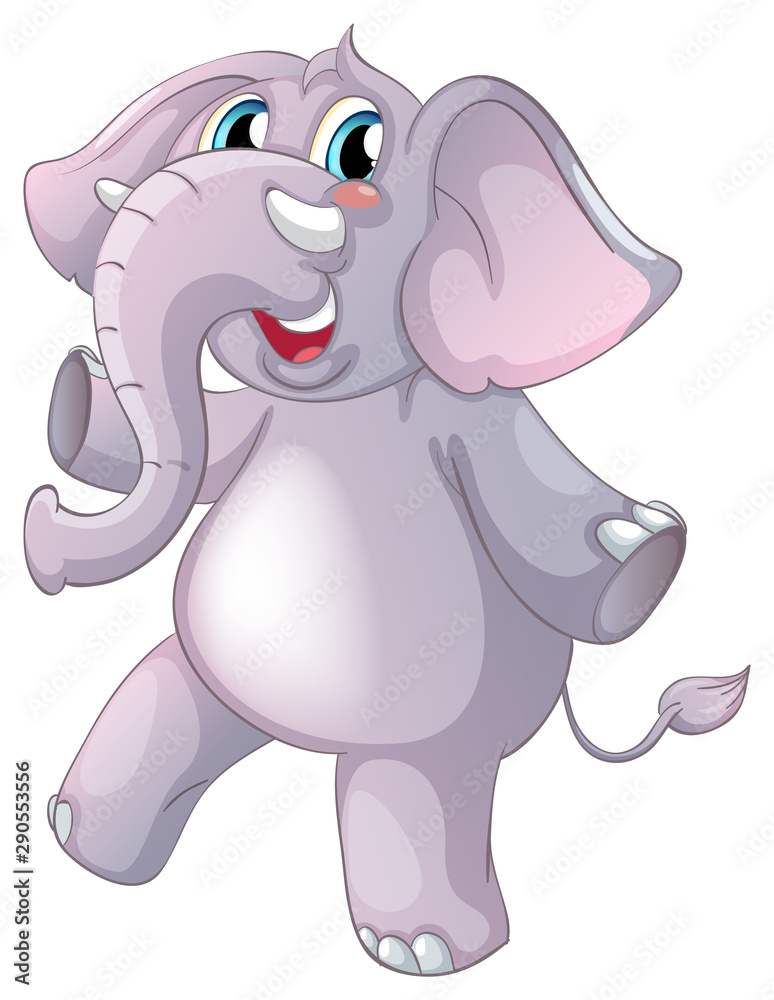 Obraz premium Gray elephant standing on white background