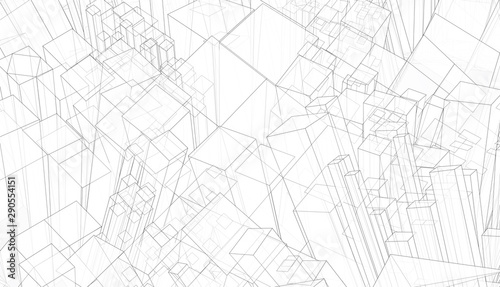 Fototapeta Naklejka Na Ścianę i Meble -  vector geometric background. abstract square shapes and bends
