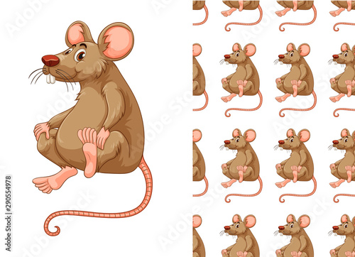 Seamless and isolated animal pattern cartoon