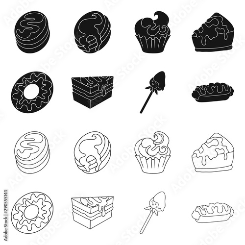 Vector illustration of confectionery and culinary logo. Collection of confectionery and product vector icon for stock.