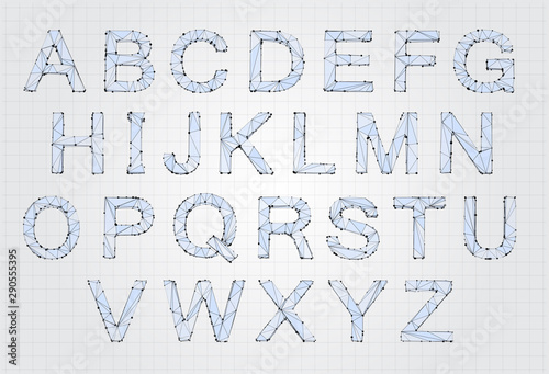vector set of letters, ready alphabet. 3d style