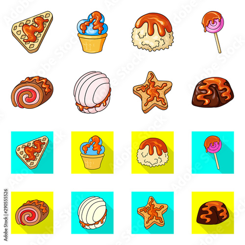 Isolated object of confectionery and culinary logo. Collection of confectionery and product vector icon for stock.