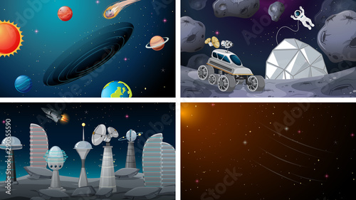Set of space backgrounds