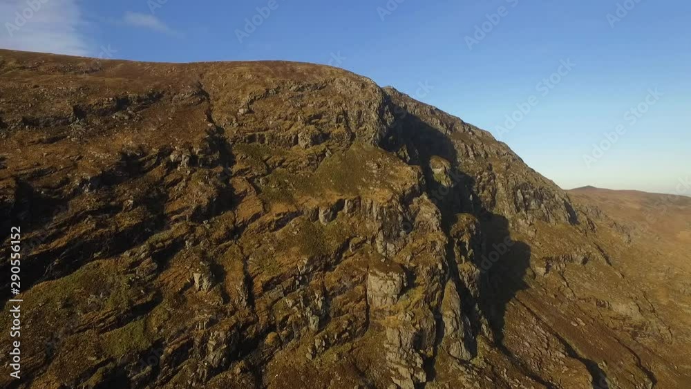 Mountainside in Gap of Dunloe, aerial Mountainside in Gap of Dunloe, aerial