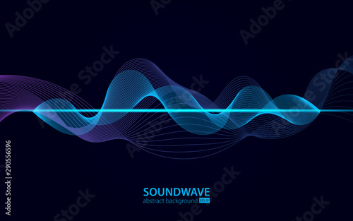 Soundwave vector abstract background. Music radio wave photo