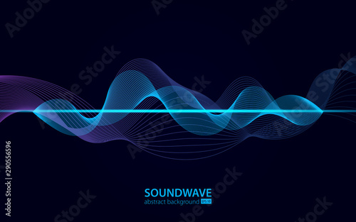 Soundwave vector abstract background. Music radio wave
