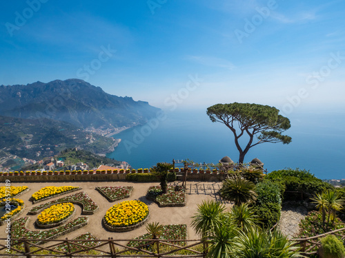 Canvas Print Italy, april 2019: Beautiful scenic picture-postcard view of famous Amalfi Coast