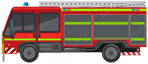 Fire engine on white background