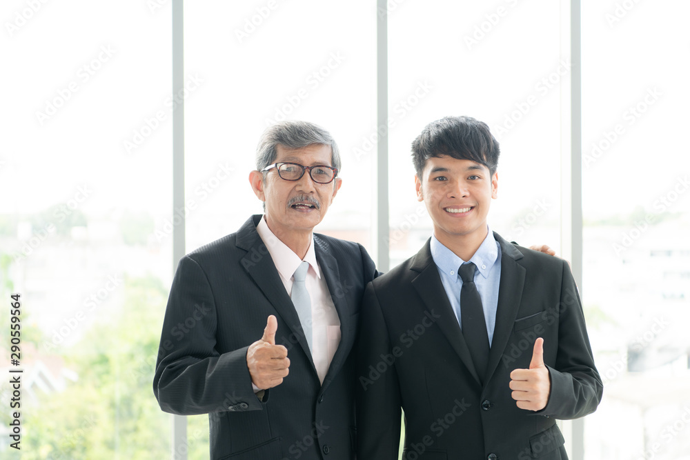Senior businessmen are happy with new subordinates and appreciation for each other for the project they are responsible successful. Senior businessmen are happy with new subordinates and appreciation for each other for the project they are responsible successful.