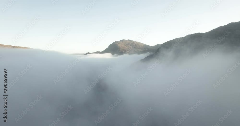 Mountain fog in Killarney National Park, aerial Mountain fog in Killarney National Park, aerial