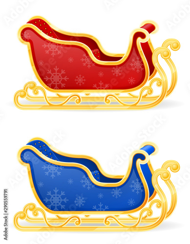 christmas santa claus sleigh stock vector illustration