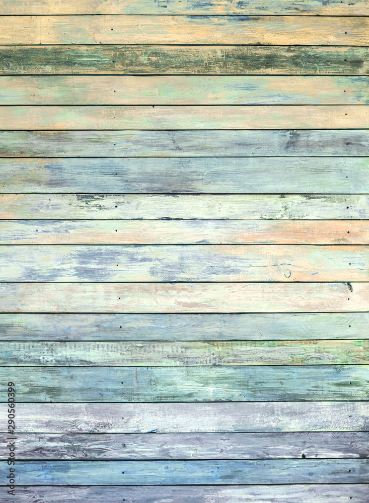 Fototapeta premium many-coloured background of old wood plank