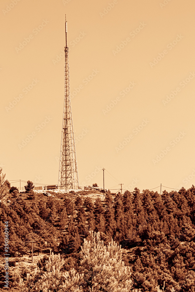 electric pylons on the Etoile massif north of Marseille electric pylons on the Etoile massif north of Marseille