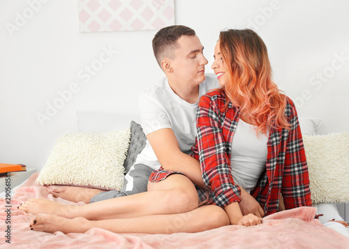 Cute young loving couple at...