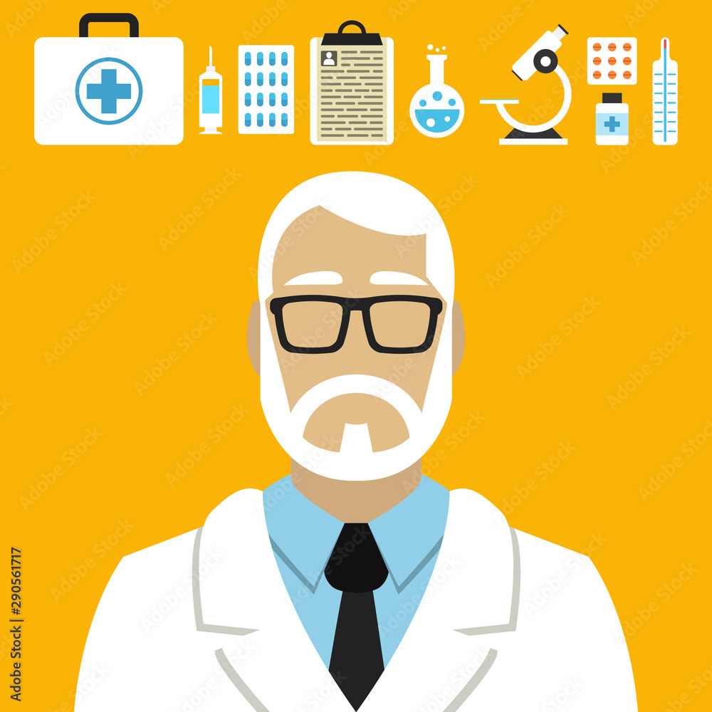 Doctor vector. Icon for web and mobile application. Flat design style. Doctor vector. Icon for web and mobile application. Flat design style.