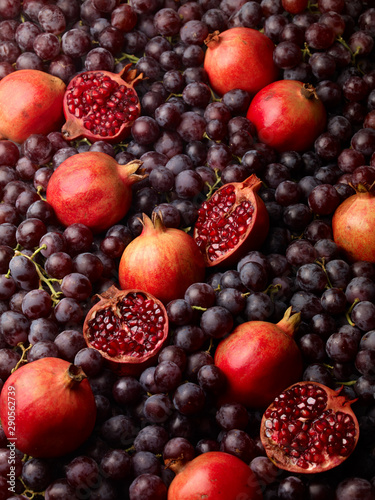 study of a Pomegranate   Grape pile