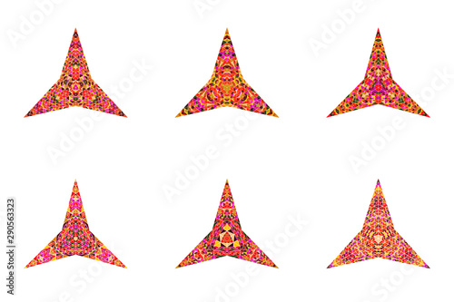 Isolated abstract mosaic ornament star polygon collection - ornamental geometrical polygonal geometric vector designs elementss