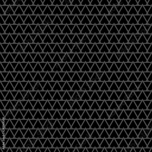 Tile vector pattern with grey triangles on black background