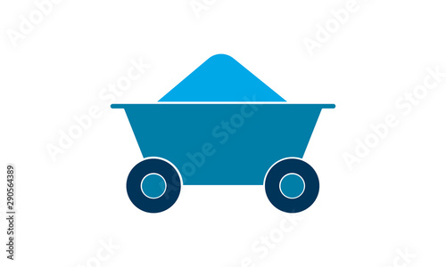 Coal trolley icon for mining or industrial-themed websites