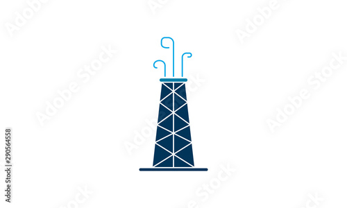 Oil field icon for industrial or energy-related websites