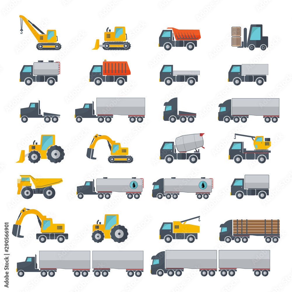 Icon Set, heavy duty machines Icon Set, heavy duty machines