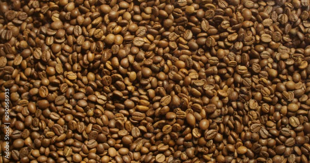 Coffee Beans Grinding with Light Changing Red Camera Top Shot Coffee Beans Grinding with Light Changing Red Camera Top Shot