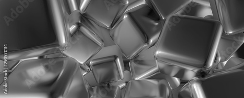 abstract cube background, 3d cubes grey background. 3d illustration 