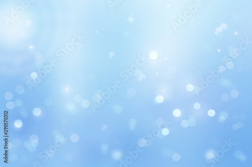 Bokeh in gentle blue background 