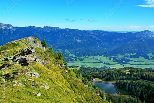 Austrian Alps-view on the massif Dachstein from Hauser Kaibling