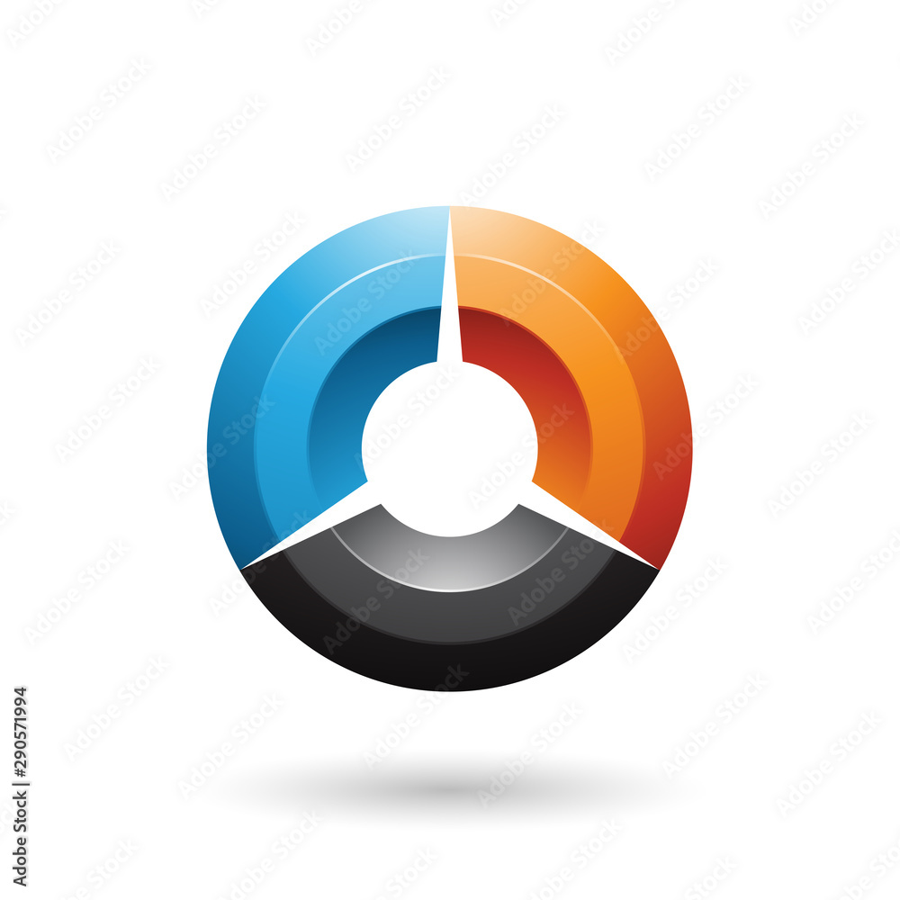 Blue and Orange Glossy Shaded Circle Illustration Blue and Orange Glossy Shaded Circle Illustration