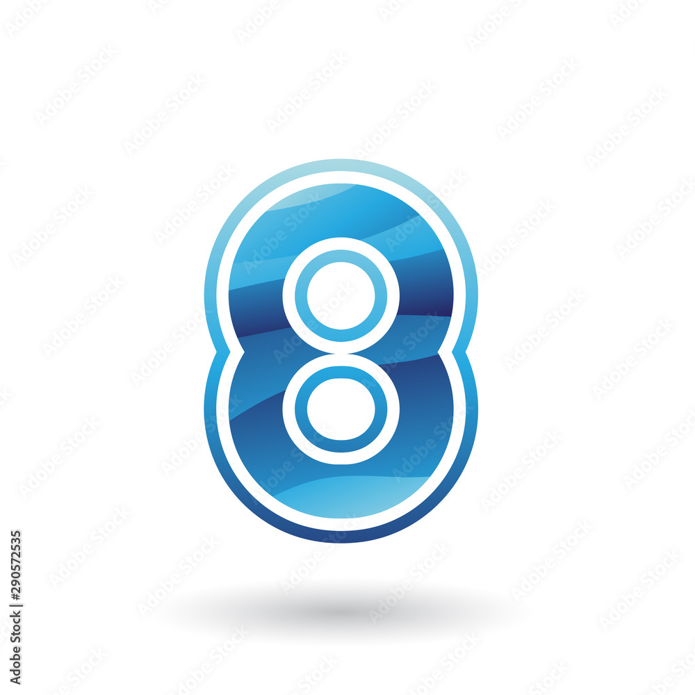 Blue Round Icon for Number 8 Illustration Blue Round Icon for Number 8 Illustration