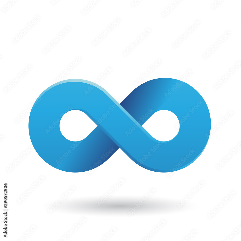 Blue Shaded and Thick Infinity Symbol Illustration Blue Shaded and Thick Infinity Symbol Illustration