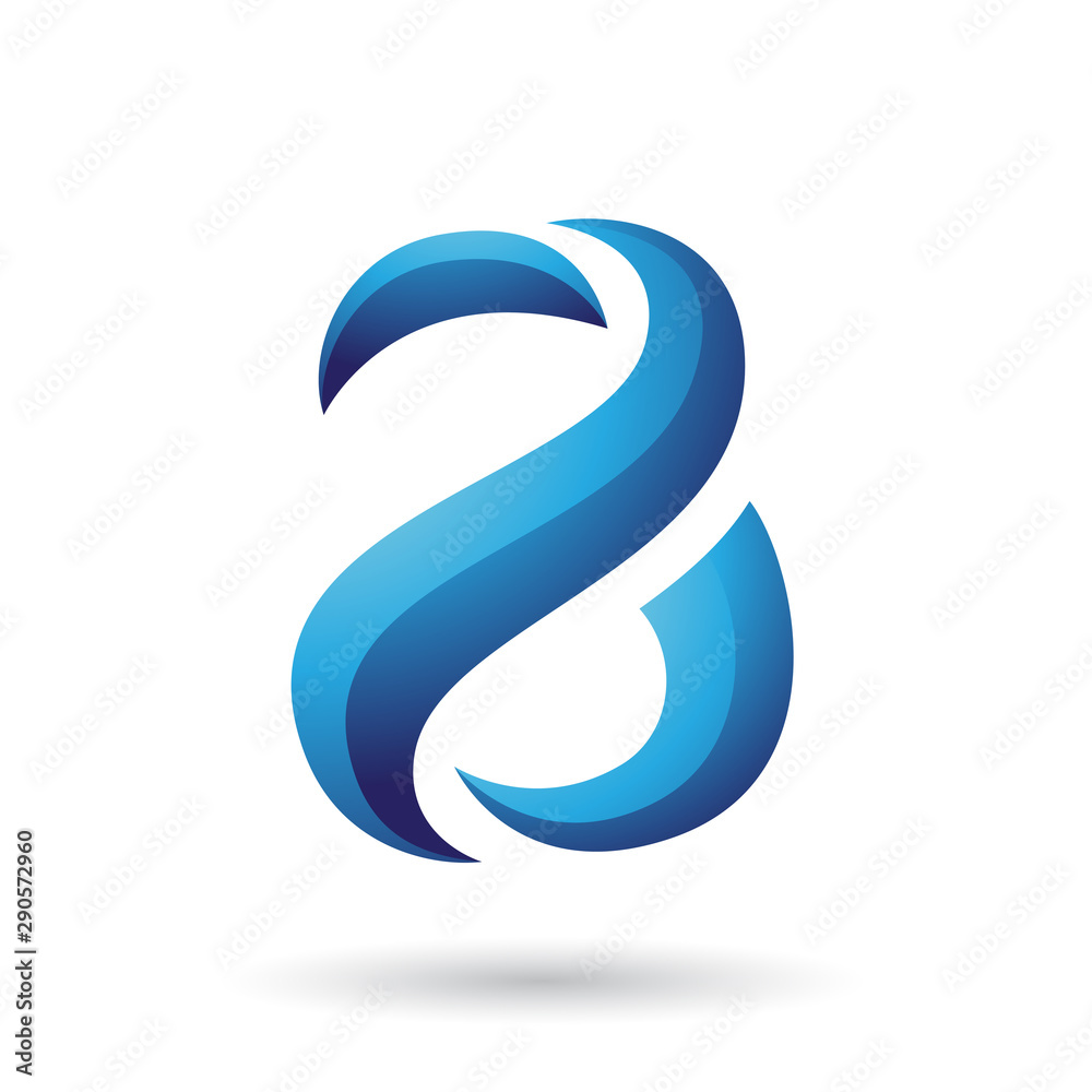 Blue Snake Shaped Letter A Illustration Blue Snake Shaped Letter A Illustration
