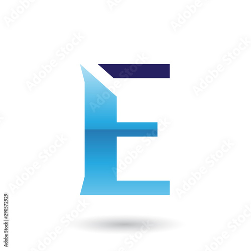 Free Download Blue Sliced Letter E Illustration - GFXLoad