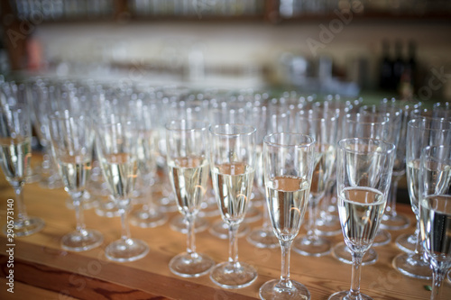 Wedding glasses of champagne